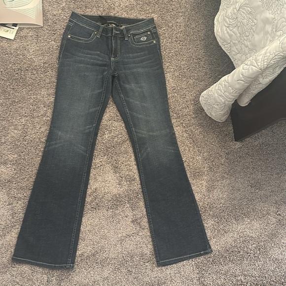 Harley-Davidson Blue Boot Cut Jeans Classic Style - Picture 2 of 5